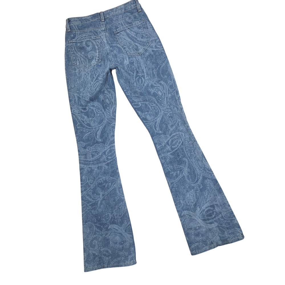 L'AGENCE Marty High Rise Flare Jeans Blue Mediterranean Damask Print Size 25‎ - Picture 9 of 10